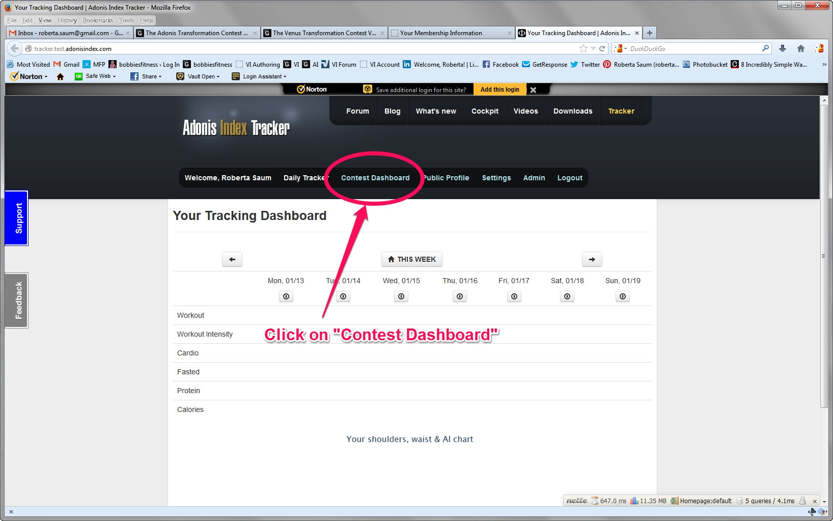 Step 2 Click on Contest Dashboard